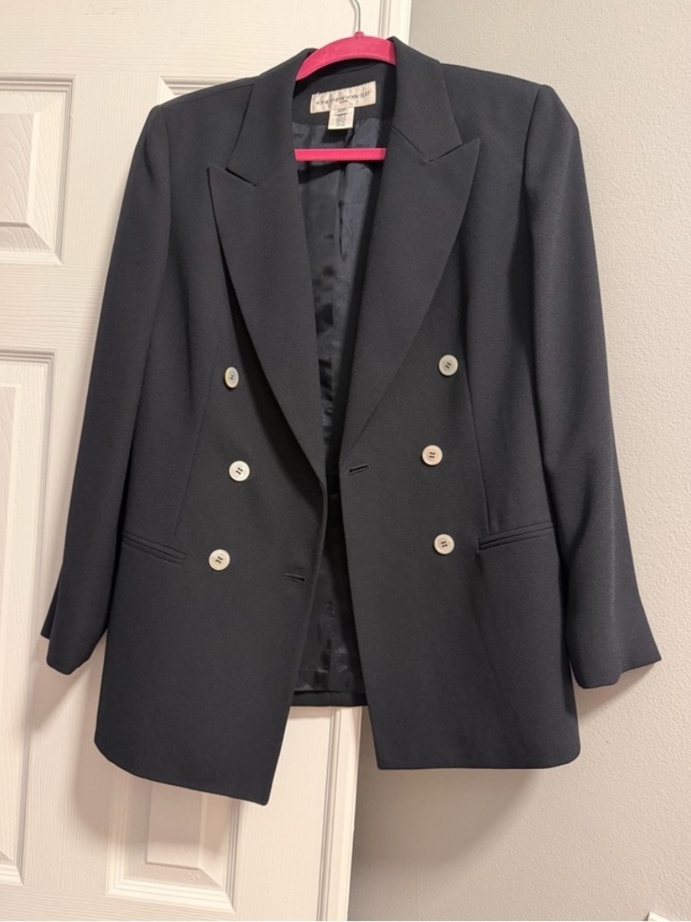 Jones New York Black Double-Breasted Blazer